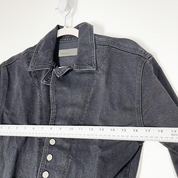 GRLFRND Womens Black Margo Denim Dress Button Distressed Stretch Dress Sz Small - Picture 5 of 11